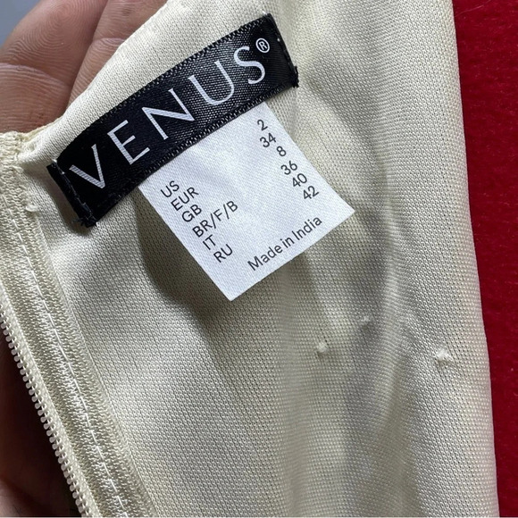 Venus sequence beaded tan top velvet skirt body on evening/club dress size 2 - Picture 3 of 16